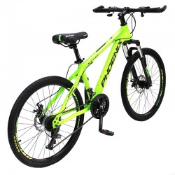 Bicicleta MTB, roti 24 inch, 21 viteze, schimbator Shimano, frane pe disc, verde, Phoenix