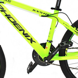 Bicicleta MTB, roti 24 inch, 21 viteze, schimbator Shimano, frane pe disc, verde, Phoenix