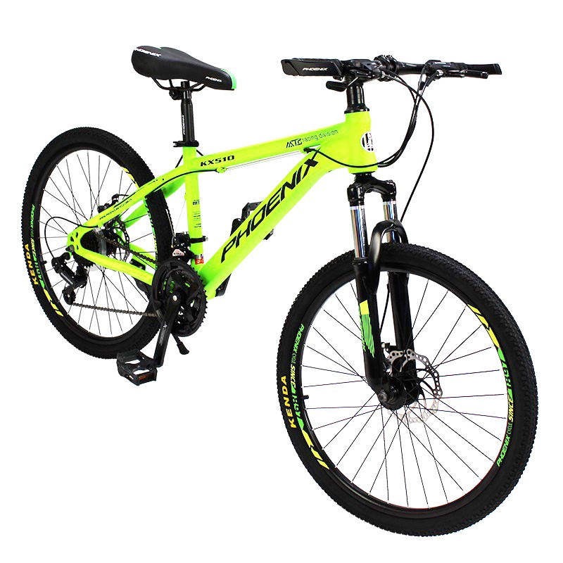 trade basin sink Bicicleta de munte, roti 24 inch, 21 viteze, schimbator Shimano, verde,  Phoenix