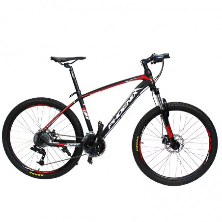 Bicicleta Mountain Bike, roti 26 inch, 27 viteze S-RIDE, frane pe disc, rosu, Phoenix