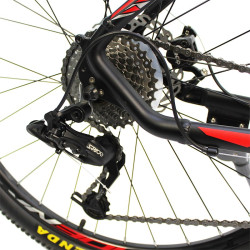 Bicicleta Mountain Bike, roti 26 inch, 27 viteze S-RIDE, frane pe disc, rosu, Phoenix