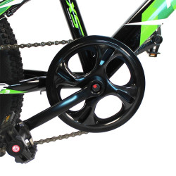 Bicicleta MTB, roti 20 inch, 7 viteze, schimbator Shimano, jante aluminiu, verde