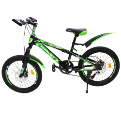 Bicicleta MTB, roti 20 inch, 7 viteze, schimbator Shimano, jante aluminiu, verde