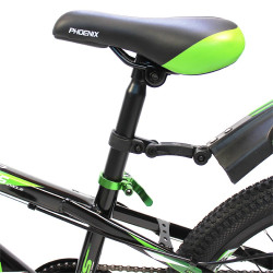 Bicicleta MTB, roti 20 inch, 7 viteze, schimbator Shimano, jante aluminiu, verde