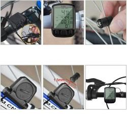 Kilometraj digital bicicleta, cu fir, 25 functii, afisaj temperatura, ora, comparator, impermeabil