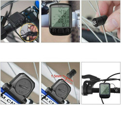 Kilometraj digital bicicleta, cu fir, 25 functii, afisaj temperatura, ora, comparator, impermeabil