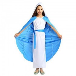 Costum Fecioara Maria, marime fetite 6-12 ani, 4 piese