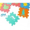 Covor tip puzzle din spuma, 72 elemente, litere, cifre si animale