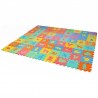 Covor tip puzzle din spuma, 72 elemente, litere, cifre si animale