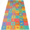 Covor tip puzzle din spuma, 72 elemente, litere, cifre si animale