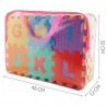 Covor tip puzzle din spuma, 72 elemente, litere, cifre si animale
