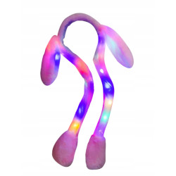 Cordeluta LED urechi iepuras miscatoare, 3 moduri iluminare, marime universala