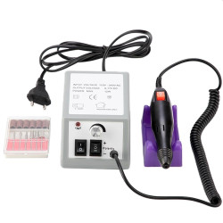 Pila electrica unghii 20.000 RPM, 20W, manichiura profesionala, 6 capete slefuire, directie dubla