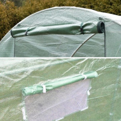 Folie solar de gradina, 4x2.5x2m, filtru UV, 140g/mp, ferestre, 2 intrari