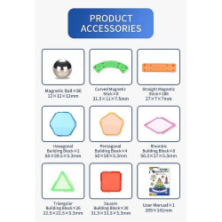 Set constructie magnetic 3D, 350 piese, multicolor, educativ, interactiv, varsta 6+, ProCart