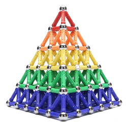 Set constructie magnetic 3D, 350 piese, multicolor, educativ, interactiv, varsta 6+, ProCart