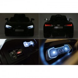 Masina electrica pentru copii, Audi R8, telecomanda, scaune piele ecologica, neagra