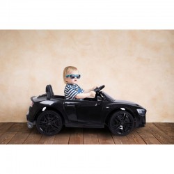 Masina electrica pentru copii, Audi R8, telecomanda, scaune piele ecologica, neagra