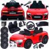 Masina electrica copii, Audi R8, telecomanda, radio Bluetooth, centuri siguranta