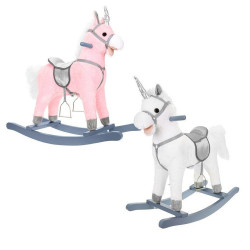 Leagan copii, balansoar unicorn, sunet galop, nechezat, miscari bot si coada