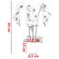 Orhidee artificiala decorativa roz, 24 flori si boboci, ghiveci, inaltime 65 cm