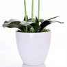Orhidee artificiala decorativa roz, 24 flori si boboci, ghiveci, inaltime 65 cm