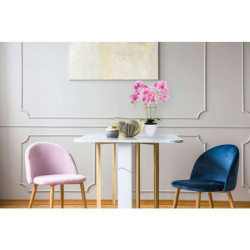 Orhidee artificiala decorativa roz, 24 flori si boboci, ghiveci, inaltime 65 cm