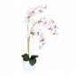 Orhidee artificiala decorativa, 24 flori alb si roz, 65 cm, ghiveci Orhidee artificiala decorativa, 24 flori alb si roz, 65 cm, ghiveci