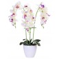 Orhidee artificiala decorativa, 24 flori alb si roz, 65 cm, ghiveci Orhidee artificiala decorativa, 24 flori alb si roz, 65 cm, ghiveci