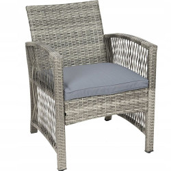 Set mobilier terasa, canapea, 2 fotolii, masa de cafea, model ratan gri
