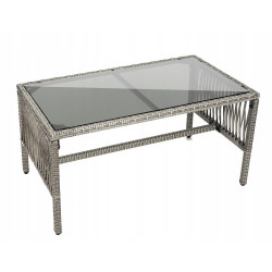 Set mobilier terasa, canapea, 2 fotolii, masa de cafea, model ratan gri