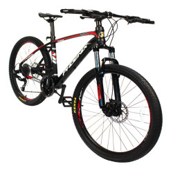 Bicicleta Mountain Bike, roti 26 inch, 27 viteze S-RIDE, frane pe disc, rosu, Phoenix
