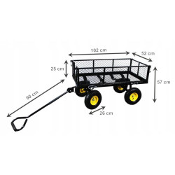 Carucior de gradina, maxim 500 kg, husa detasabila, structura metal