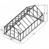 Sera gradina policarbonat 4.9x2.5x1.94 m, cadru aluminiu, 2 ferestre rabatabile, usa glisanta, protectie UV