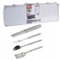 Set 4 ustensile pentru gratar, otel inoxidabil, cutie depozitare, argintiu Set 4 ustensile pentru gratar, otel inoxidabil, cutie depozitare, argintiu