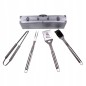 Set 4 ustensile pentru gratar, otel inoxidabil, cutie depozitare, argintiu Set 4 ustensile pentru gratar, otel inoxidabil, cutie depozitare, argintiu