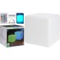 Taburet tip cub, 35x35 cm, iluminare in 16 culori, 4 moduri, telecomanda