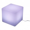 Taburet tip cub, 35x35 cm, iluminare in 16 culori, 4 moduri, telecomanda
