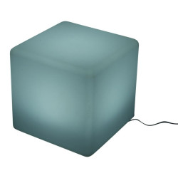 Taburet tip cub, 35x35 cm, iluminare in 16 culori, 4 moduri, telecomanda