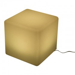 Taburet tip cub, 35x35 cm, iluminare in 16 culori, 4 moduri, telecomanda