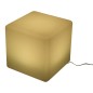 Taburet tip cub, 35x35 cm, iluminare in 16 culori, 4 moduri, telecomanda