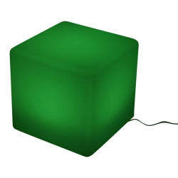Taburet tip cub, 35x35 cm, iluminare in 16 culori, 4 moduri, telecomanda