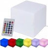 Taburet tip cub, 35x35 cm, iluminare in 16 culori, 4 moduri, telecomanda