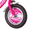 Bicicleta 12 inch, Fair Pony roz, cos alb, scaun papusi, roti ajutatoare