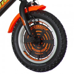Bicicleta 12 inch, roti ajutatoare detasabile, frana V-brake, MotoCross portocaliu