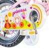 Bicicleta 12 inch, cos si scaun papusi, roti ajutatoare, V-Brake, Princess roz