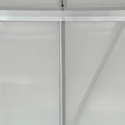 Sera gradina policarbonat 4.9x2.5x1.94 m, cadru aluminiu, 2 ferestre rabatabile, usa glisanta, protectie UV