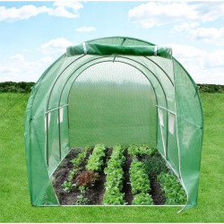 Sera tip tunel 2x2x2 m pentru gradina, cadru metalic, filtru UV, ferestre cu plase pentru tantari