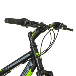 Bicicleta MTB 26 inch, 21 viteze schimbator Power, frane pe disc, suspensii full, Explorer, verde