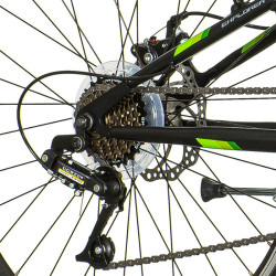 Bicicleta MTB 26 inch, 21 viteze schimbator Power, frane pe disc, suspensii full, Explorer, verde